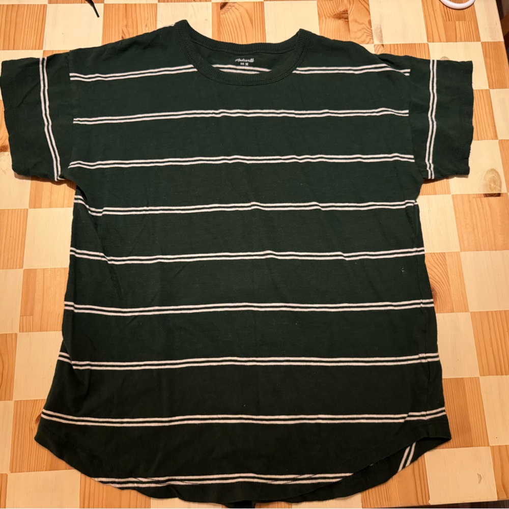 Madewell Green Striped T-Shirt